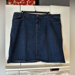 👖 Basic Editions Denim Skirt Size 22W Plus Size Classic Blue Jean Skirt Stretch